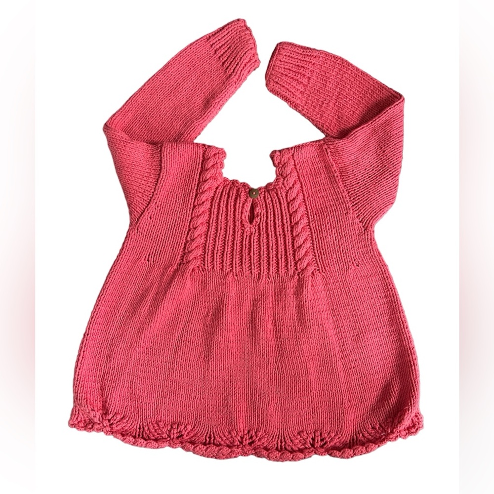 Like new size 8 girls hand knit sweater - Picture 2 of 4